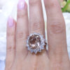 COLR009 5.93 Ct Morganite with Diamond Halo Ring