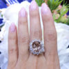 COLR009 5.93 Ct Morganite with Diamond Halo Ring - Image 3