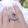 COLR009 5.93 Ct Morganite with Diamond Halo Ring - Image 2
