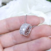 DP029 Round And Baguette Cut Diamonds Pendant On 18K White Gold
