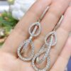 Elegant 5.21ct Round cut Diamonds Dangle Earring 14k White Gold