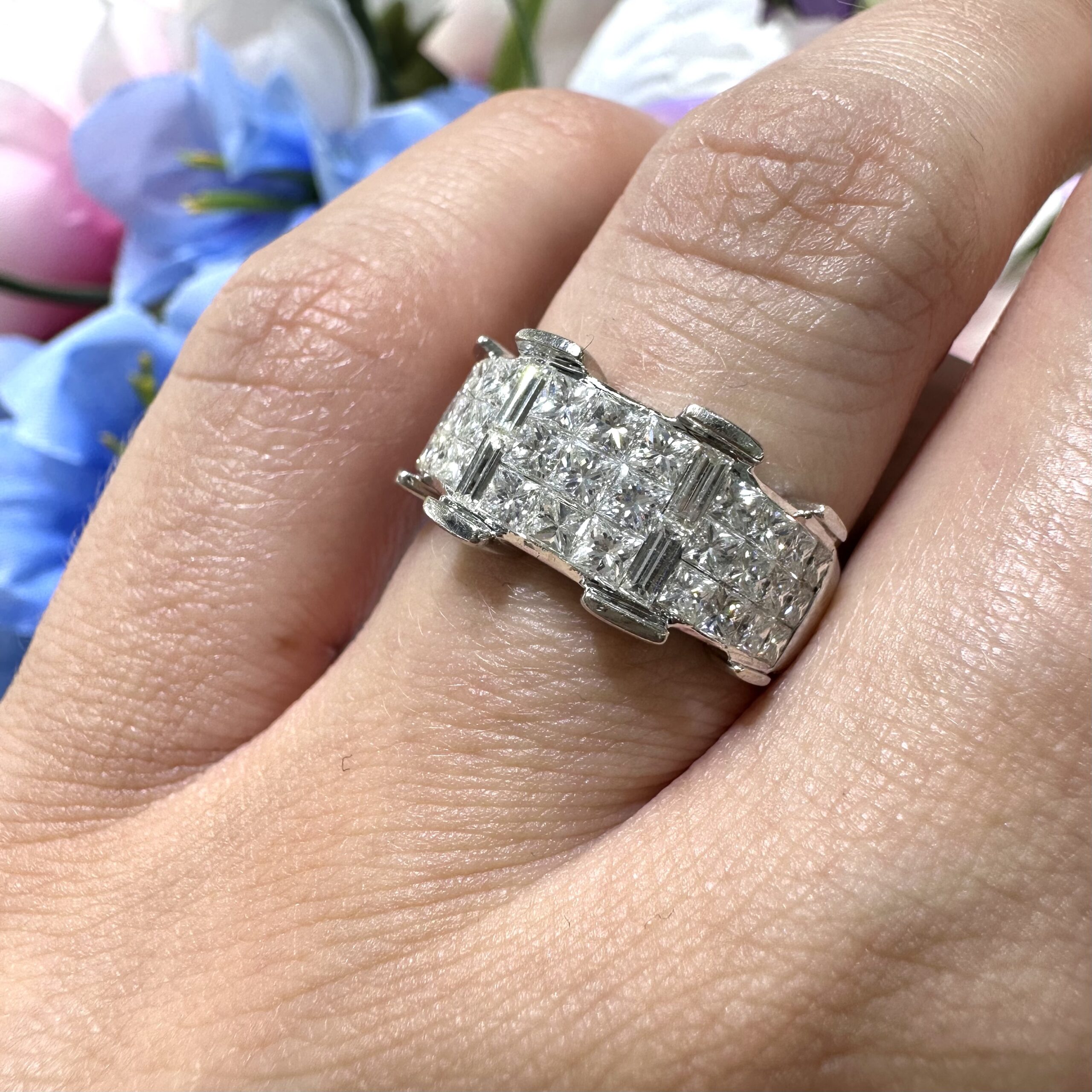 2.10ct Princess and Baguette-cut Diamonds Ring in 18k White Gold WB0137 - Image 2