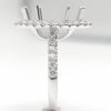 18k White gold marquis halo mounting with 1.12ct round cut diamonds in a prong set - Image 2
