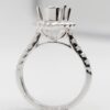 18k White gold marquis halo mounting with 1.12ct round cut diamonds in a prong set - Image 3
