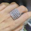 WB407 5.00CT Baguette and Round Diamonds Statement Ring