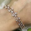 Rounds and Pear 5.75ct Diamonds with Prong Setting in 14K Rose Gold Tennis Bracelet
