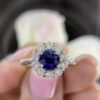 14K White Gold 1.00ct in Sapphire & 0.66ct in Diamonds Ring SI,F-G . SDR064 IATJ - Image 2