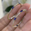 14K Yellow Gold 0.85ct Diamonds & 1.29ct Sapphires  Hoops-Earrings DCE14140-14. INEJ