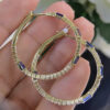 14K Yellow Gold 0.85ct Diamonds & 1.29ct Sapphires  Hoops-Earrings DCE14140-14. INEJ - Image 3