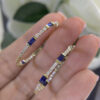 14K Yellow Gold 0.85ct Diamonds & 1.29ct Sapphires  Hoops-Earrings DCE14140-14. INEJ - Image 2