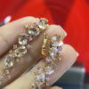 Oval Morganites Round Pink Sapphires and White Round Diamond 18K Rose Gold Earrings  STJ - Image 3