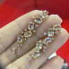 Oval Morganites Round Pink Sapphires and White Round Diamond 18K Rose Gold Earrings  STJ - Image 2