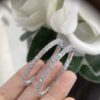 14K White Gold 5.56ct Hoops Natural Diamonds Earrings Oval Style. DIER0145 N,TJJ - Image 4
