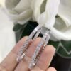 14K White Gold 5.56ct Hoops Natural Diamonds Earrings Oval Style. DIER0145 N,TJJ - Image 3