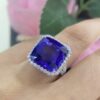 18K White Gold 16.05ct in  Natural Tanzanite with 1.55ct in Diamonds.  TANR011 IETJ ZJJJ - Image 5
