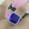 18K White Gold 16.05ct in  Natural Tanzanite with 1.55ct in Diamonds.  TANR011 IETJ ZJJJ - Image 4