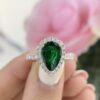 18K White Gold  Certified 2.37ct Natural Emerald & 1.21ct in Diamonds . EMDR016 SSTJ - Image 3