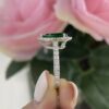 18K White Gold  Certified 2.37ct Natural Emerald & 1.21ct in Diamonds . EMDR016 SSTJ - Image 4