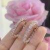 14 K Rose Gold Earrings Hoops Oval with 4.50ct in Diamonds. DIER071 N,IJJ - Image 2