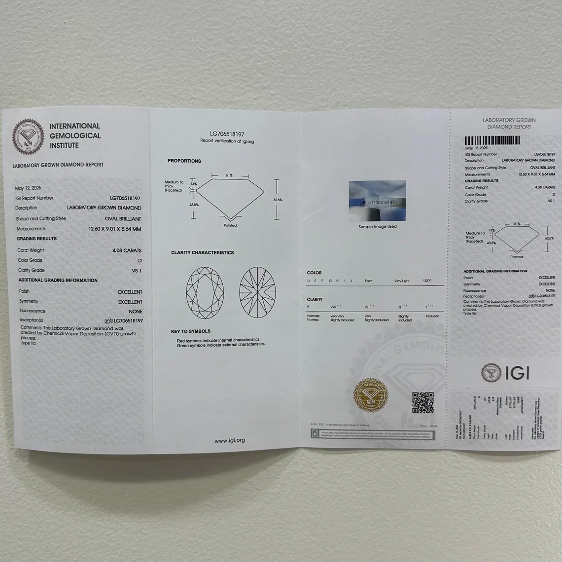 14KT White Gold Engagement Ring and Wedding Band Set, 4.08ct Oval Lab-Grown Diamond and 1.40ct Natural Round Diamonds. OVER027 GIJJ - Image 4