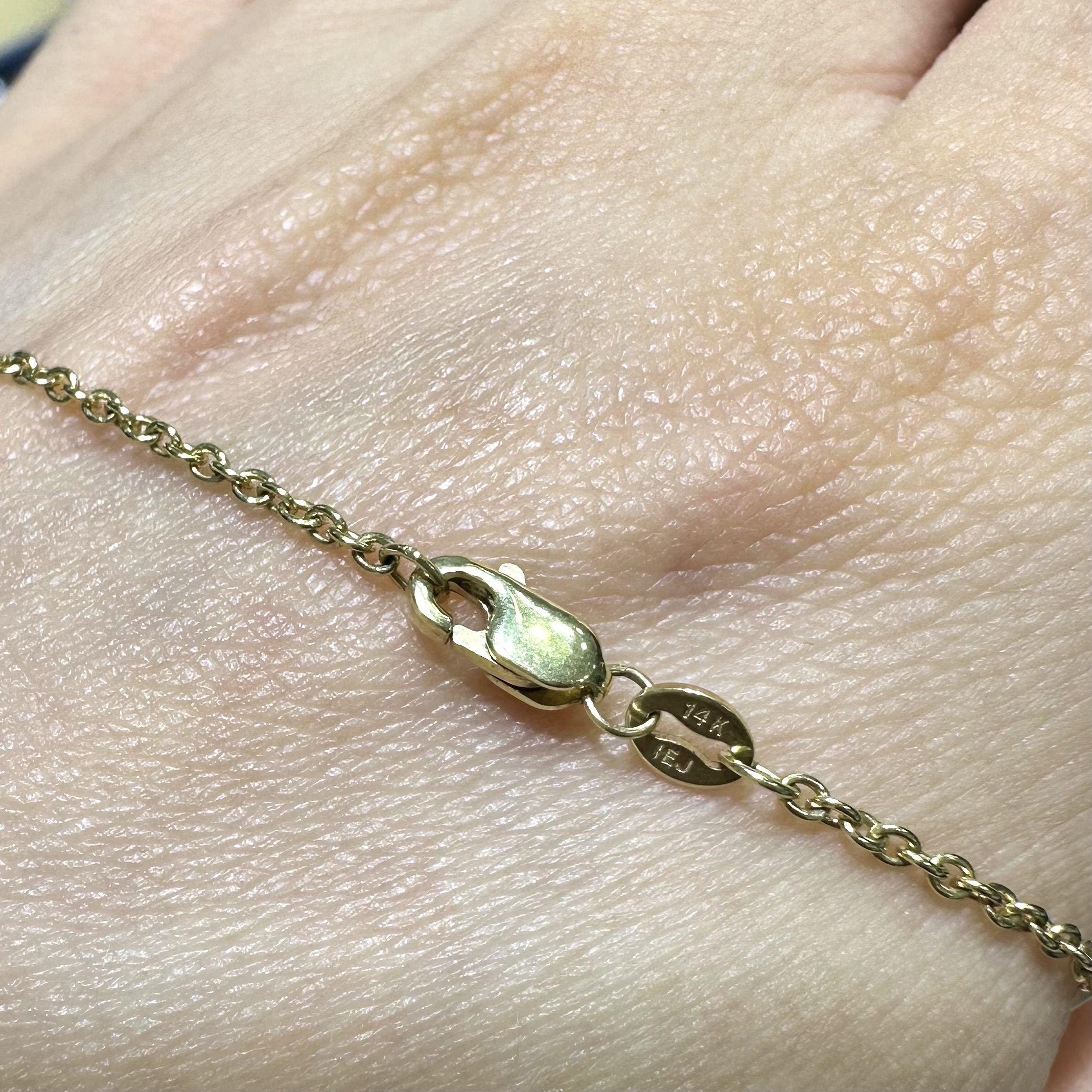 14KT Yellow Gold Opal & Diamond Pendant Necklace – COLN024 NGJJ - Image 2